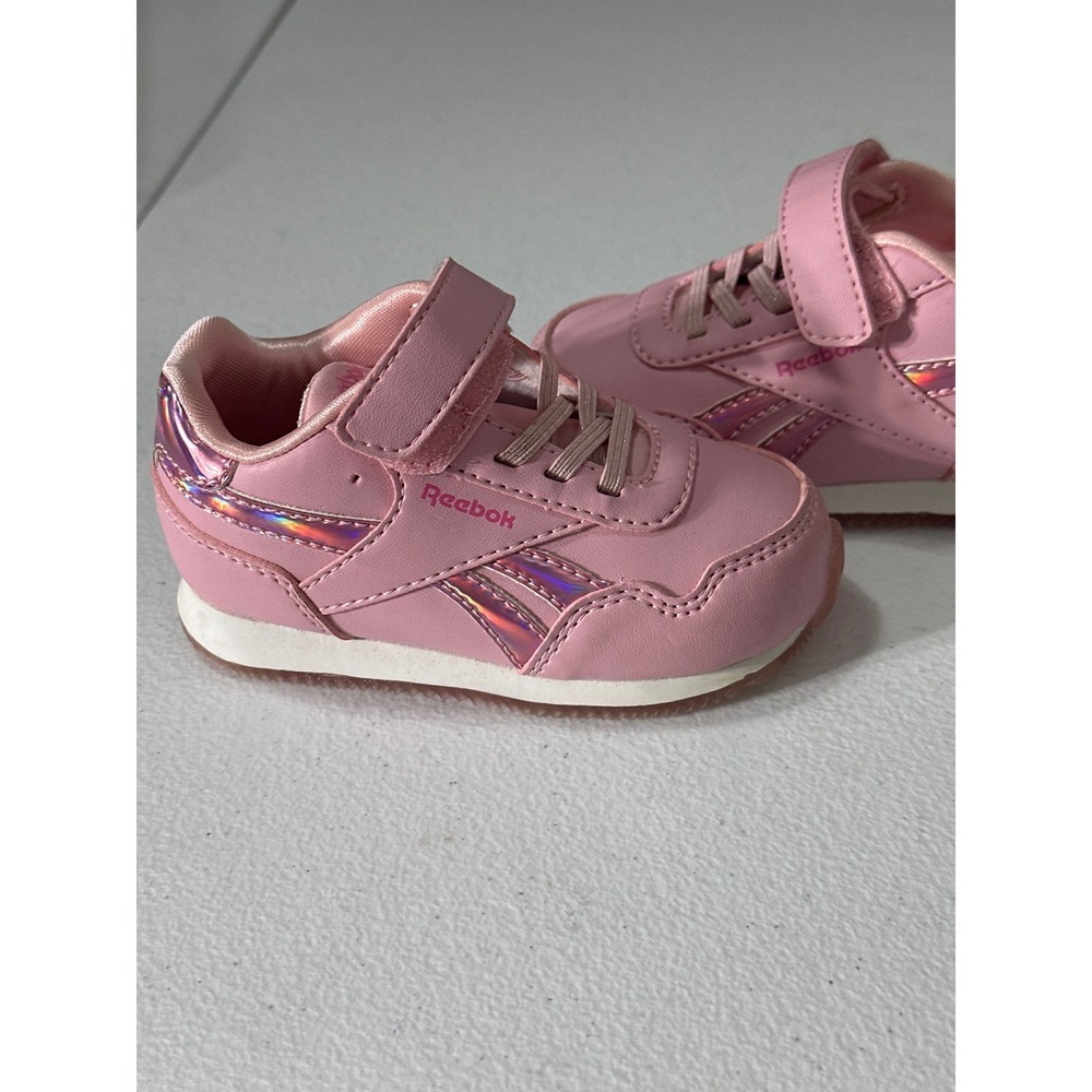 Reebok Kids Pink Royal Cljog 3.0 IV Toddler Shoes Size 4 Infant Hook Loop - Picture 5 of 8